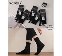 Шкарпетки чоловічі  високий Бавовна Корона 1810-1  чорний 44-49 (10 шт в уп)