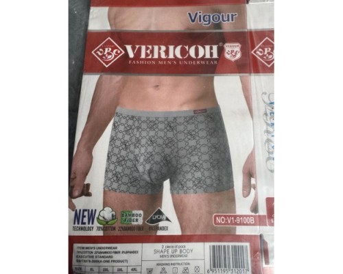 0Бокс. мужские Коттон+бамбук VERICON 9100 ассорти XL-4XL (12/6 шт в уп)