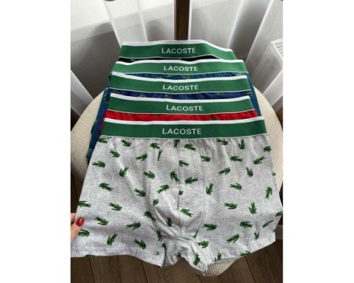 0Боксери чоловічі LACOSTА-3 Коттон з крокодилами (12 т. в уп.)