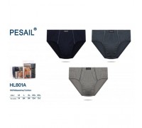 Плавки чоловічі PESAIL 801-A котон асорті М-3XL (24  шт в уп)