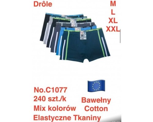 Боксеры муж. DROLE 1077 ассорти М-2XL (12 шт. в уп.)