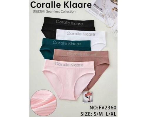 Труси дружин. Coralle Klaare 2360 поліамід асорті в рубчик SML/XL (24 шт в уп.)