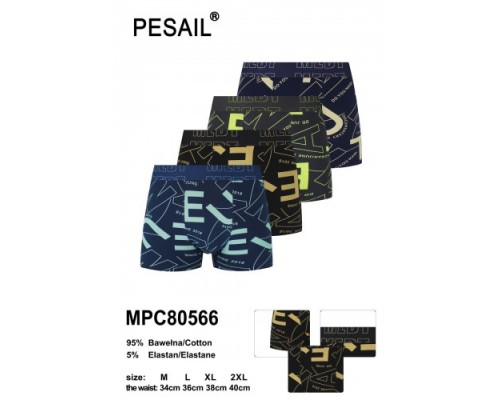 Боксери чоловічі PESAIL 80566  котон асорті  M-2XL (24/12 шт)