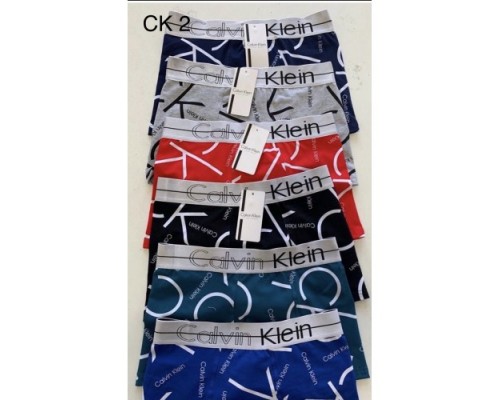 0Боксеры муж. Calvin Klein Котон СК 02  с рисунком буквами  (12 шт. в уп.)