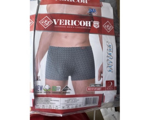 0Бокс. чоловічі Коттон+бамбук VERICON 9134 асорті 2XL-4XL (12/6 шт в уп)