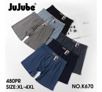 0Бокс. чоловічі подовжені Коттон+Бамбук JUJUBE 670 асорті XL-4XL (12/6 шт в уп)