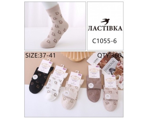 Шкарпетки дружин. середні Коттон Ластівка 1055-7 асорті 37-41 (10 шт в уп)