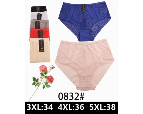 Труси дружин. Нейлон NADIZI 0832 асорті р-р 2XL-4XL (24шт в уп.)