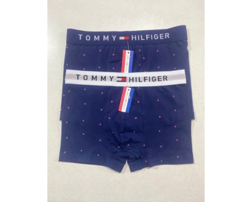 0Боксеры муж. TOMMY HILFIGER 7  Коттон синий  ХL-3XL (12 т. в уп.)