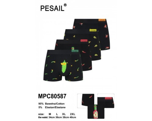 Боксери чоловічі PESAIL 80587 коттон асорті М-2XL (12 шт в уп)